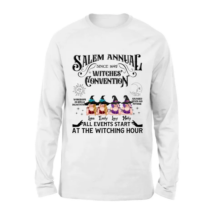 Personalized Halloween Witch Shirt/Hoodie - Gift Idea For Halloween/Besties - Up to 4 Witches - Salem Annual Since 1692 Witches' Convention