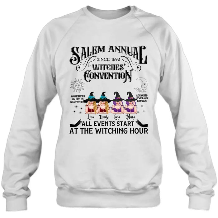 Personalized Halloween Witch Shirt/Hoodie - Gift Idea For Halloween/Besties - Up to 4 Witches - Salem Annual Since 1692 Witches' Convention