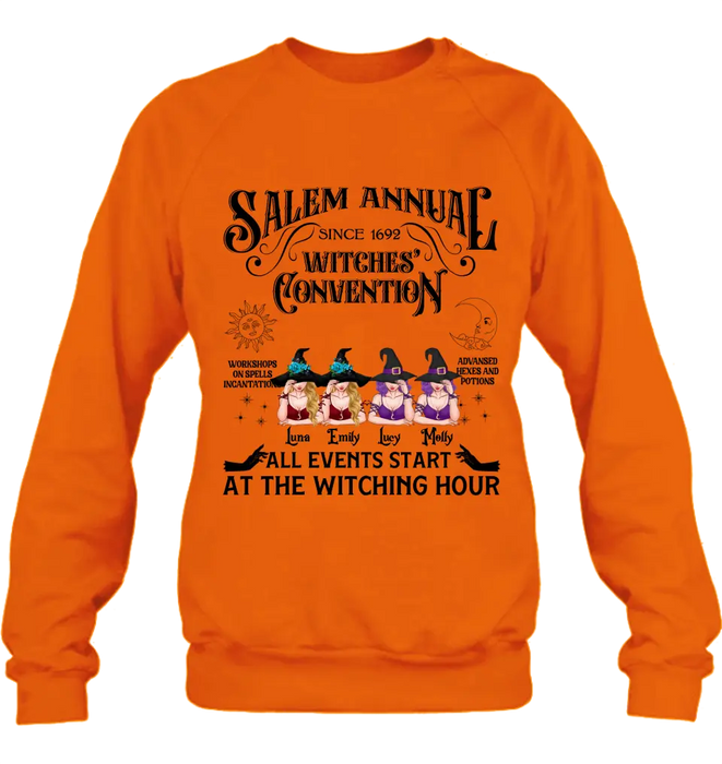 Personalized Halloween Witch Shirt/Hoodie - Gift Idea For Halloween/Besties - Up to 4 Witches - Salem Annual Since 1692 Witches' Convention