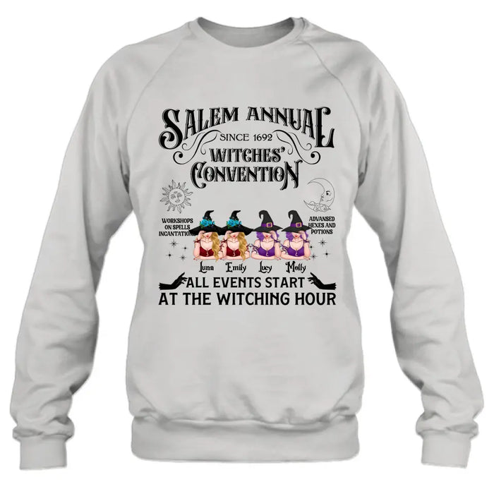 Personalized Halloween Witch Shirt/Hoodie - Gift Idea For Halloween/Besties - Up to 4 Witches - Salem Annual Since 1692 Witches' Convention