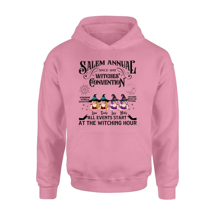 Personalized Halloween Witch Shirt/Hoodie - Gift Idea For Halloween/Besties - Up to 4 Witches - Salem Annual Since 1692 Witches' Convention