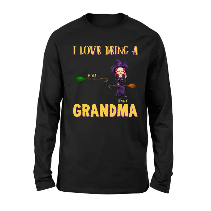 Personalized Witch Grandma T-shirt/Hoodie - Gift Idea For Halloween/Witch/Grandma - Up to 8 Kids - I Love Being A Grandma