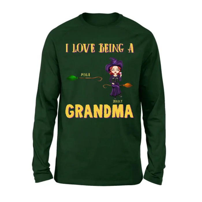 Personalized Witch Grandma T-shirt/Hoodie - Gift Idea For Halloween/Witch/Grandma - Up to 8 Kids - I Love Being A Grandma