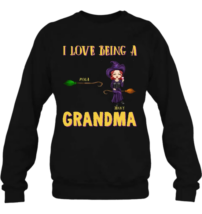 Personalized Witch Grandma T-shirt/Hoodie - Gift Idea For Halloween/Witch/Grandma - Up to 8 Kids - I Love Being A Grandma