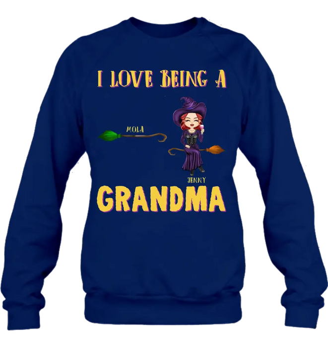 Personalized Witch Grandma T-shirt/Hoodie - Gift Idea For Halloween/Witch/Grandma - Up to 8 Kids - I Love Being A Grandma