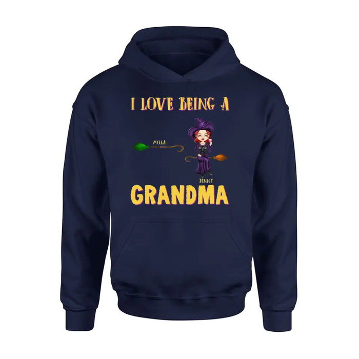 Personalized Witch Grandma T-shirt/Hoodie - Gift Idea For Halloween/Witch/Grandma - Up to 8 Kids - I Love Being A Grandma