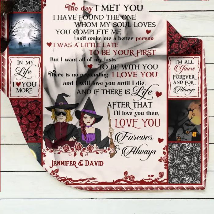 Personalized Halloween Couple Fleece Throw Blanket/Quilt - Gift Idea For Couple/Halloween - My Only Love