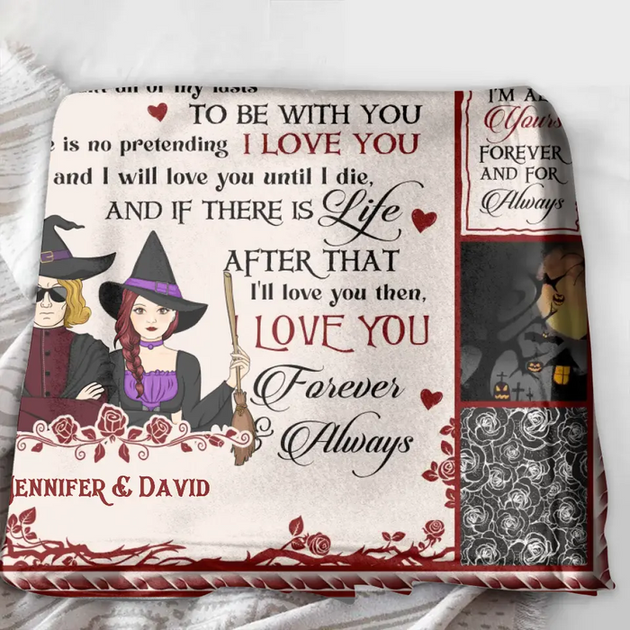 Personalized Halloween Couple Fleece Throw Blanket/Quilt - Gift Idea For Couple/Halloween - My Only Love