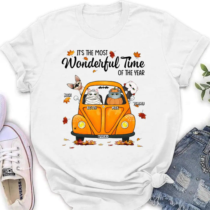 Personalized Pet Shirt/Hoodie - Autumn Gift For Cat/Dog Lover - Up to 4 Pets - It's The Most Wonderful Time Of The Year