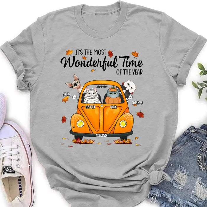 Personalized Pet Shirt/Hoodie - Autumn Gift For Cat/Dog Lover - Up to 4 Pets - It's The Most Wonderful Time Of The Year