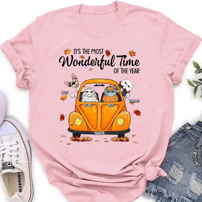 Personalized Pet Shirt/Hoodie - Autumn Gift For Cat/Dog Lover - Up to 4 Pets - It's The Most Wonderful Time Of The Year