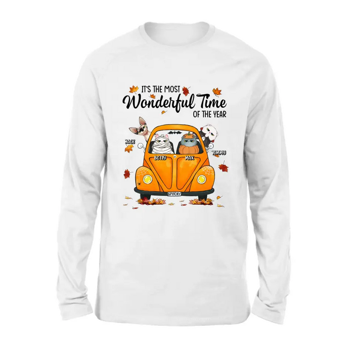 Personalized Pet Shirt/Hoodie - Autumn Gift For Cat/Dog Lover - Up to 4 Pets - It's The Most Wonderful Time Of The Year