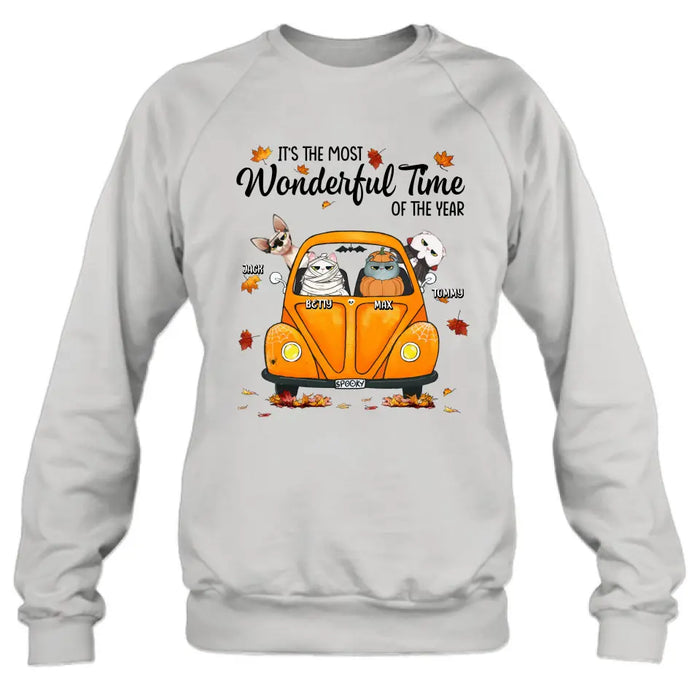 Personalized Pet Shirt/Hoodie - Autumn Gift For Cat/Dog Lover - Up to 4 Pets - It's The Most Wonderful Time Of The Year