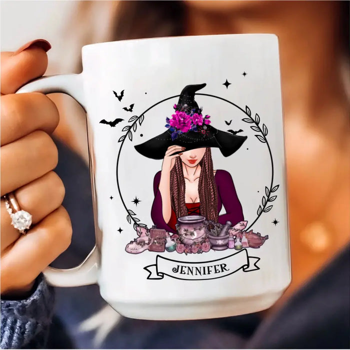 Personalized Witch Coffee Mug - Gift Idea For Halloween/Witch Lovers - I'm Not A Bad Witch I'm A Real Witch