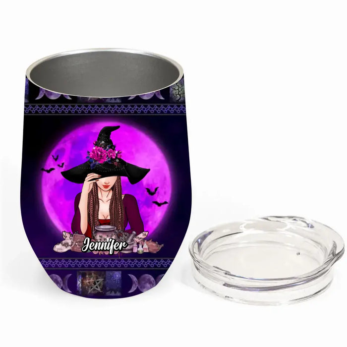 Personalized Witch Wine Tumbler - Gift Idea For Halloween/Witch Lover - I'm Not A Bad Witch
