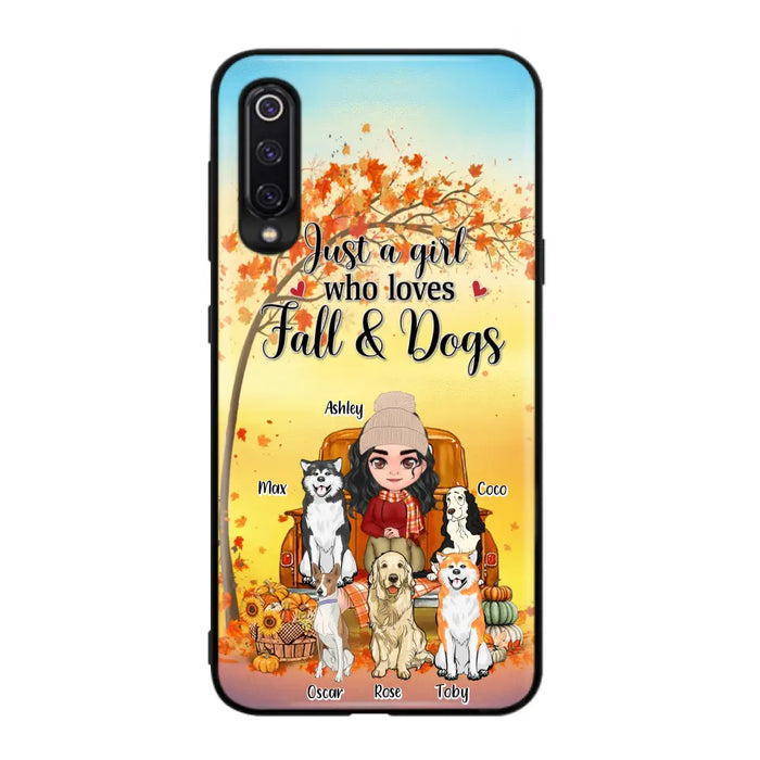 Personalized Dog Mom Fall Season Phone Case - Autumn Gift Idea For Dog Owners - Up to 5 Dogs - Case For Xiaomi/Oppo/Huawei - Just A Girl Who Loves Fall & Dogs
