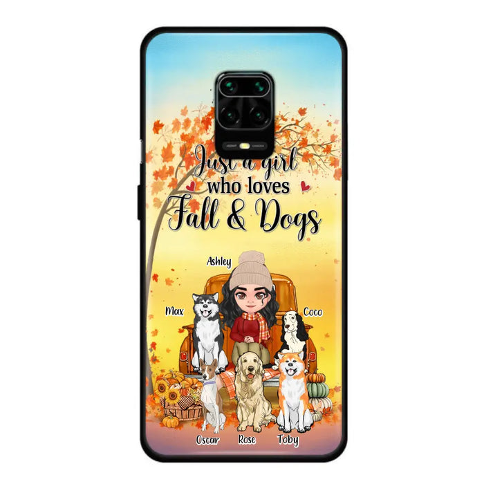 Personalized Dog Mom Fall Season Phone Case - Autumn Gift Idea For Dog Owners - Up to 5 Dogs - Case For Xiaomi/Oppo/Huawei - Just A Girl Who Loves Fall & Dogs