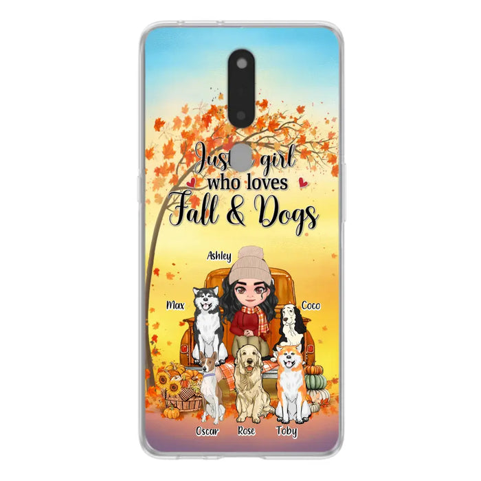 Personalized Dog Mom Fall Season Phone Case - Autumn Gift Idea For Dog Owners - Up to 5 Dogs - Case For Xiaomi/Oppo/Huawei - Just A Girl Who Loves Fall & Dogs