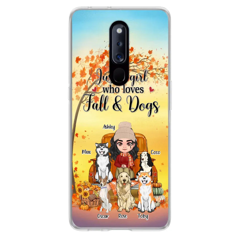 Personalized Dog Mom Fall Season Phone Case - Autumn Gift Idea For Dog Owners - Up to 5 Dogs - Case For Xiaomi/Oppo/Huawei - Just A Girl Who Loves Fall & Dogs