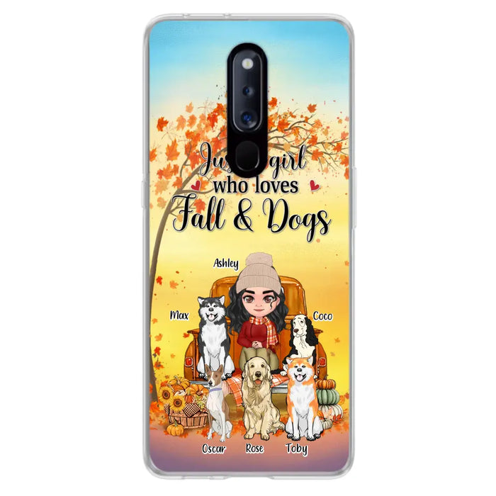 Personalized Dog Mom Fall Season Phone Case - Autumn Gift Idea For Dog Owners - Up to 5 Dogs - Case For Xiaomi/Oppo/Huawei - Just A Girl Who Loves Fall & Dogs