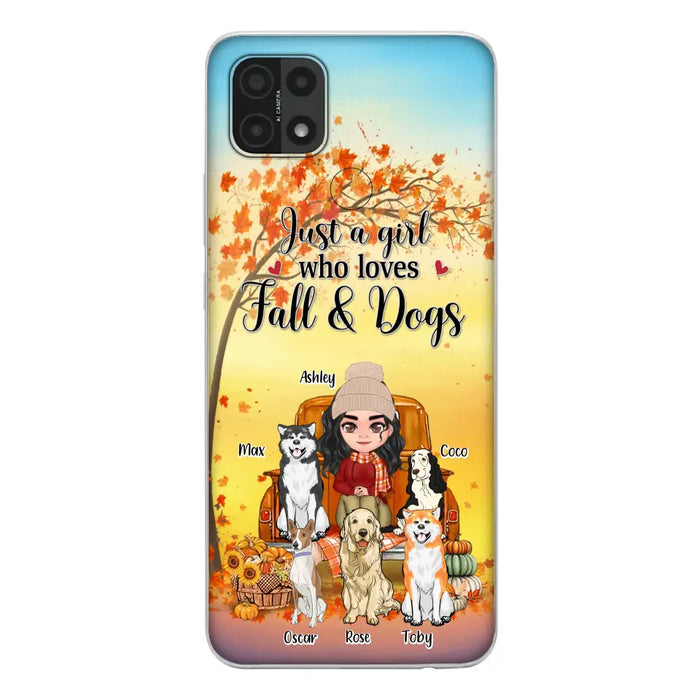 Personalized Dog Mom Fall Season Phone Case - Autumn Gift Idea For Dog Owners - Up to 5 Dogs - Case For Xiaomi/Oppo/Huawei - Just A Girl Who Loves Fall & Dogs