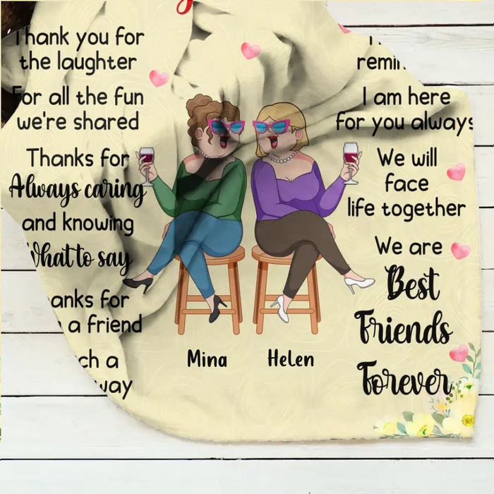 Personalized Old Friends Pillow Cover/Fleece Throw Blanket/Quilt - Gift Idea For Friends/Sisters - To My Old Friend Thank You