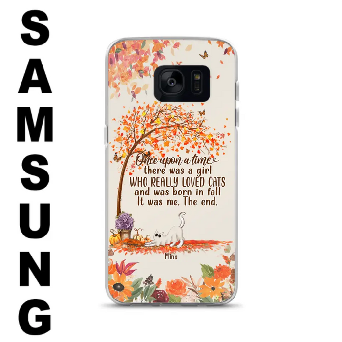 Personalized Cat & Fall Phone Case - Up to 6 Cats - Autumn Gift For Cat Lover - Once Upon A Time - Case For iPhone And Samsung