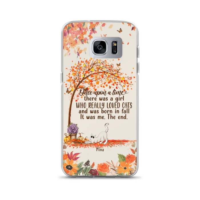 Personalized Cat & Fall Phone Case - Up to 6 Cats - Autumn Gift For Cat Lover - Once Upon A Time - Case For iPhone And Samsung
