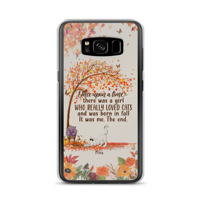 Personalized Cat & Fall Phone Case - Up to 6 Cats - Autumn Gift For Cat Lover - Once Upon A Time - Case For iPhone And Samsung