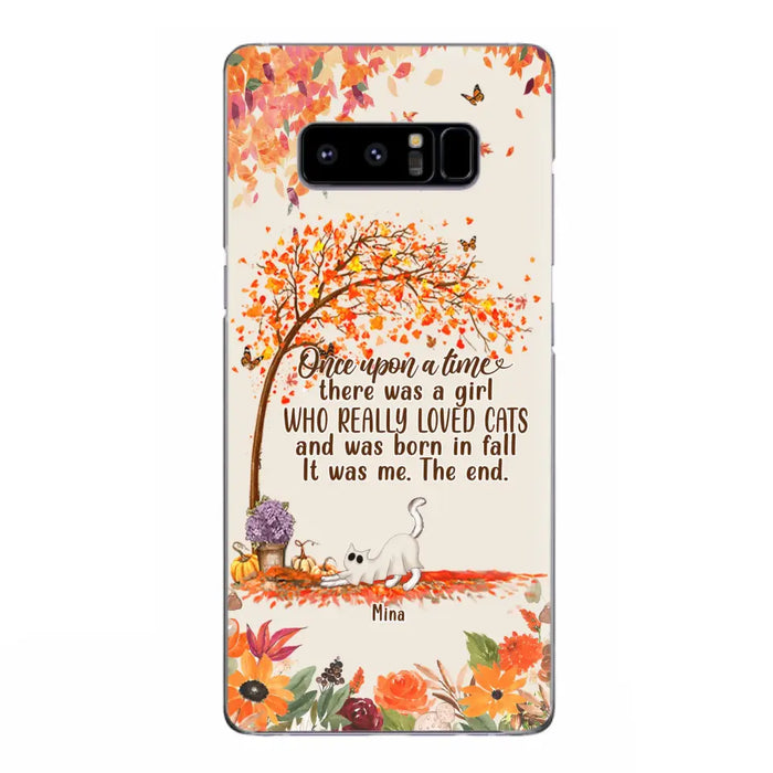 Personalized Cat & Fall Phone Case - Up to 6 Cats - Autumn Gift For Cat Lover - Once Upon A Time - Case For iPhone And Samsung
