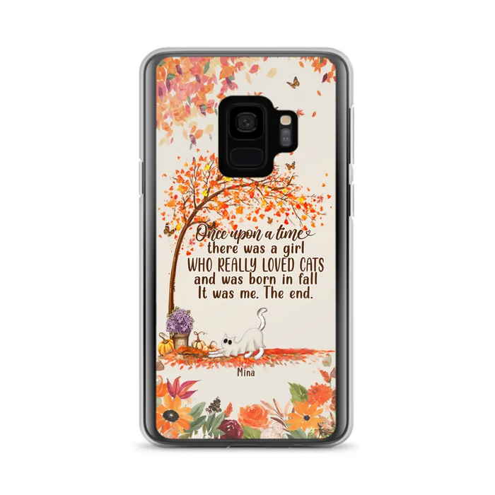 Personalized Cat & Fall Phone Case - Up to 6 Cats - Autumn Gift For Cat Lover - Once Upon A Time - Case For iPhone And Samsung