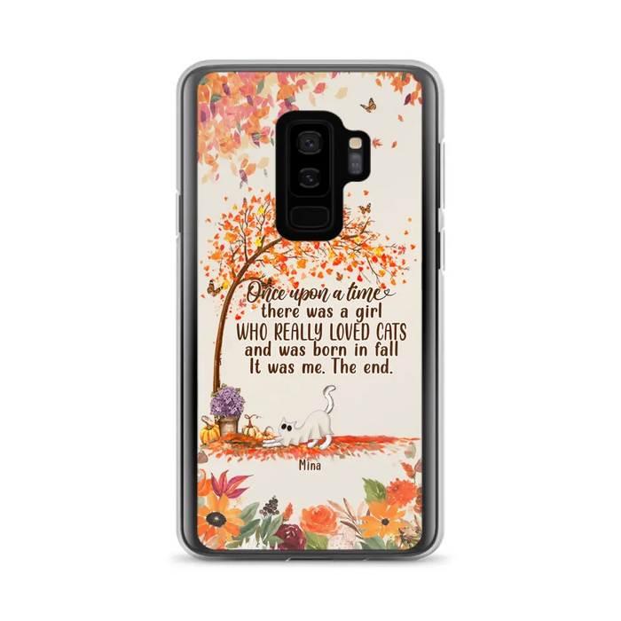Personalized Cat & Fall Phone Case - Up to 6 Cats - Autumn Gift For Cat Lover - Once Upon A Time - Case For iPhone And Samsung