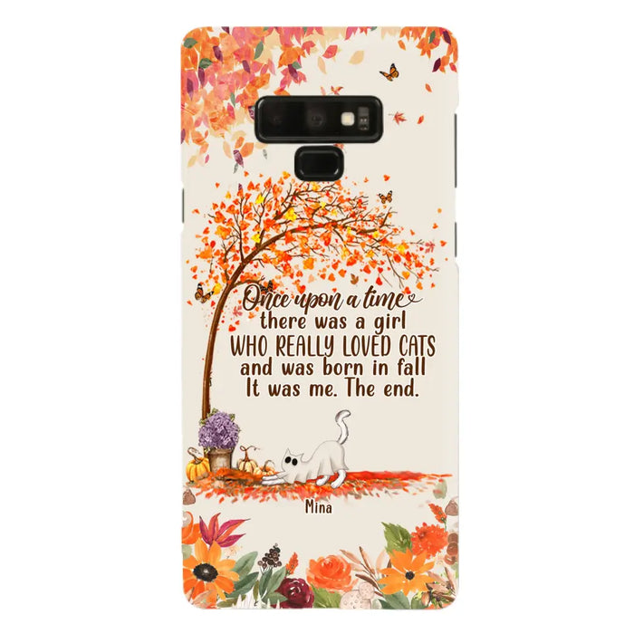 Personalized Cat & Fall Phone Case - Up to 6 Cats - Autumn Gift For Cat Lover - Once Upon A Time - Case For iPhone And Samsung