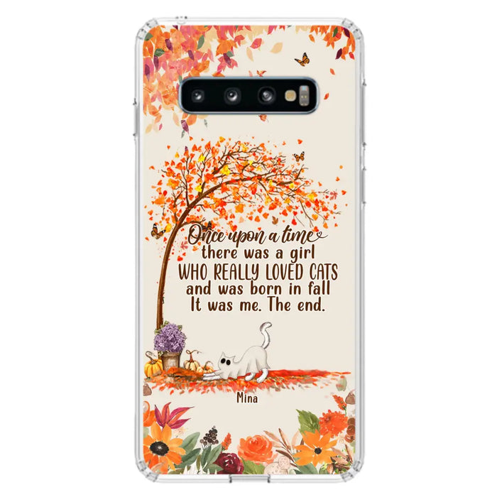 Personalized Cat & Fall Phone Case - Up to 6 Cats - Autumn Gift For Cat Lover - Once Upon A Time - Case For iPhone And Samsung