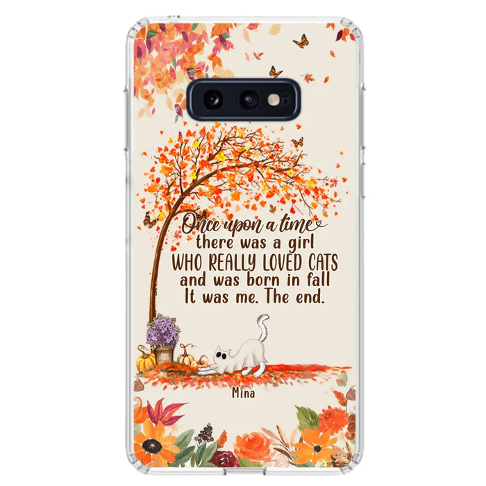 Personalized Cat & Fall Phone Case - Up to 6 Cats - Autumn Gift For Cat Lover - Once Upon A Time - Case For iPhone And Samsung