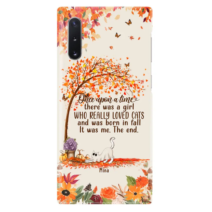 Personalized Cat & Fall Phone Case - Up to 6 Cats - Autumn Gift For Cat Lover - Once Upon A Time - Case For iPhone And Samsung