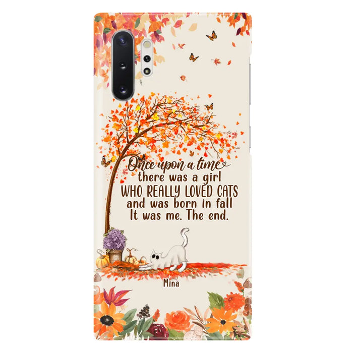 Personalized Cat & Fall Phone Case - Up to 6 Cats - Autumn Gift For Cat Lover - Once Upon A Time - Case For iPhone And Samsung