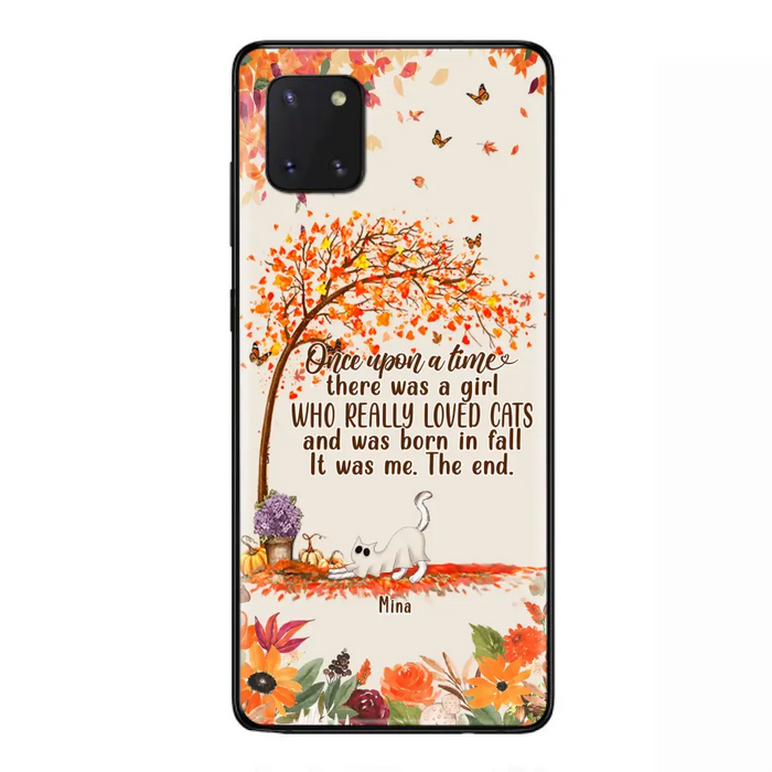 Personalized Cat & Fall Phone Case - Up to 6 Cats - Autumn Gift For Cat Lover - Once Upon A Time - Case For iPhone And Samsung