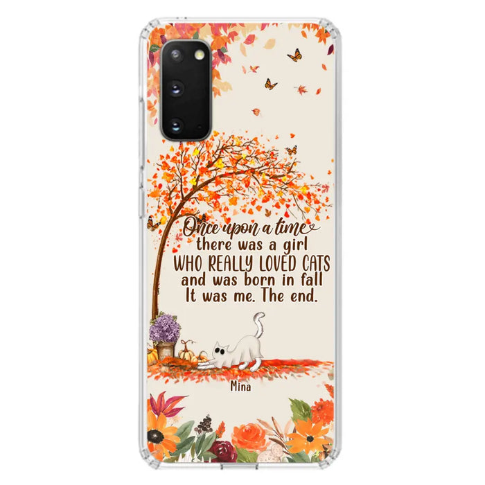 Personalized Cat & Fall Phone Case - Up to 6 Cats - Autumn Gift For Cat Lover - Once Upon A Time - Case For iPhone And Samsung