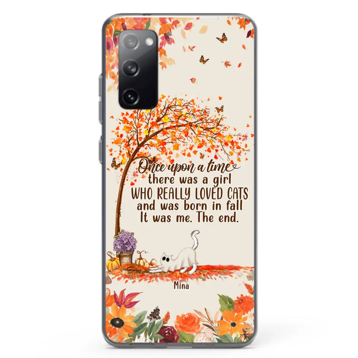 Personalized Cat & Fall Phone Case - Up to 6 Cats - Autumn Gift For Cat Lover - Once Upon A Time - Case For iPhone And Samsung