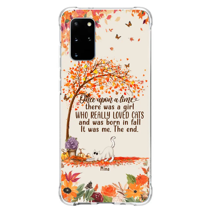 Personalized Cat & Fall Phone Case - Up to 6 Cats - Autumn Gift For Cat Lover - Once Upon A Time - Case For iPhone And Samsung