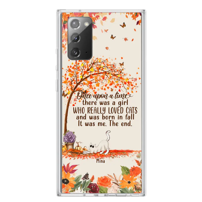 Personalized Cat & Fall Phone Case - Up to 6 Cats - Autumn Gift For Cat Lover - Once Upon A Time - Case For iPhone And Samsung