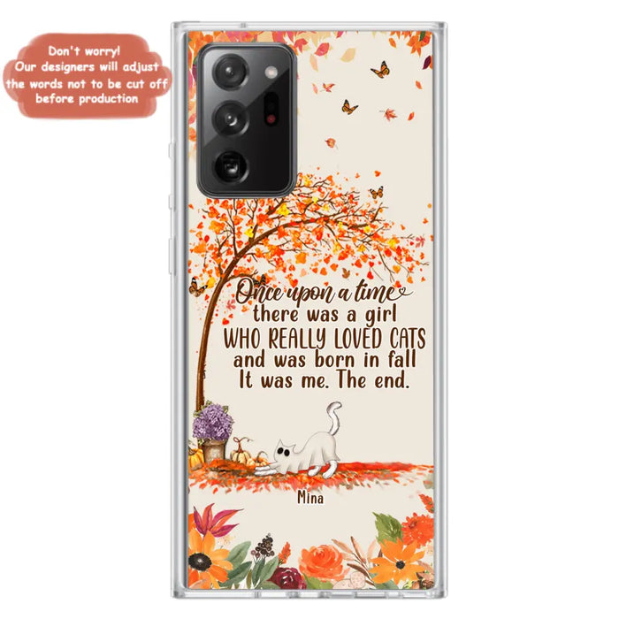 Personalized Cat & Fall Phone Case - Up to 6 Cats - Autumn Gift For Cat Lover - Once Upon A Time - Case For iPhone And Samsung