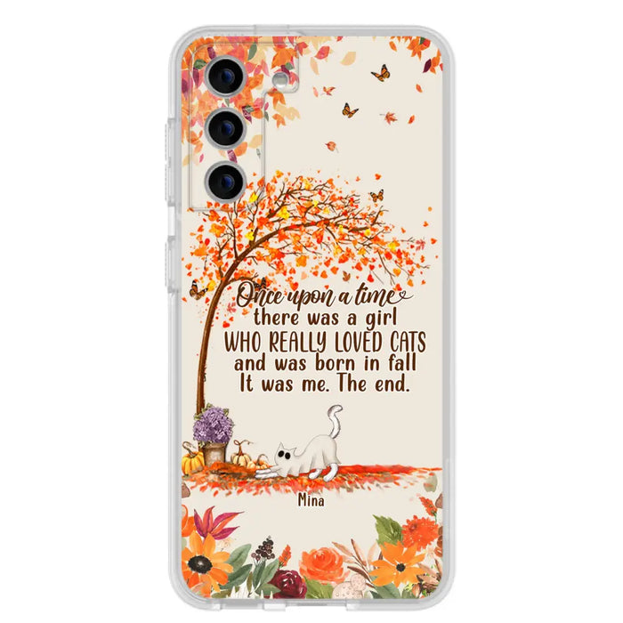 Personalized Cat & Fall Phone Case - Up to 6 Cats - Autumn Gift For Cat Lover - Once Upon A Time - Case For iPhone And Samsung