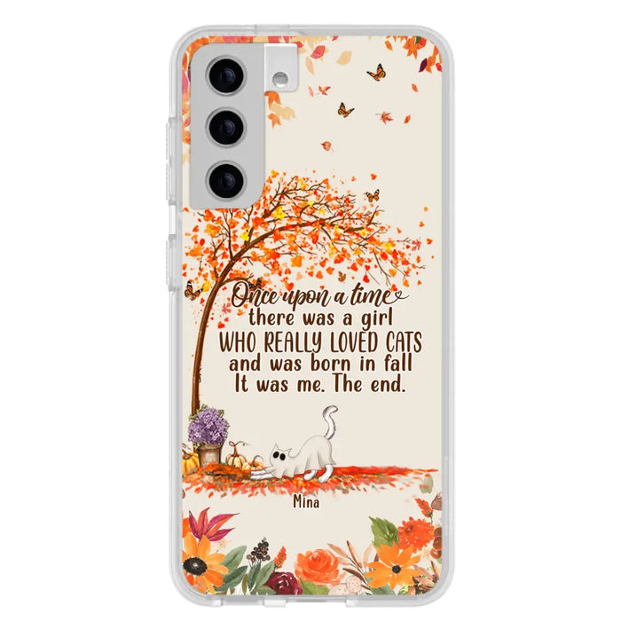 Personalized Cat & Fall Phone Case - Up to 6 Cats - Autumn Gift For Cat Lover - Once Upon A Time - Case For iPhone And Samsung