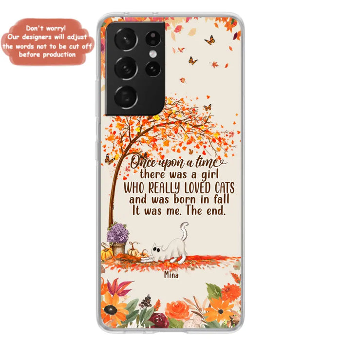 Personalized Cat & Fall Phone Case - Up to 6 Cats - Autumn Gift For Cat Lover - Once Upon A Time - Case For iPhone And Samsung