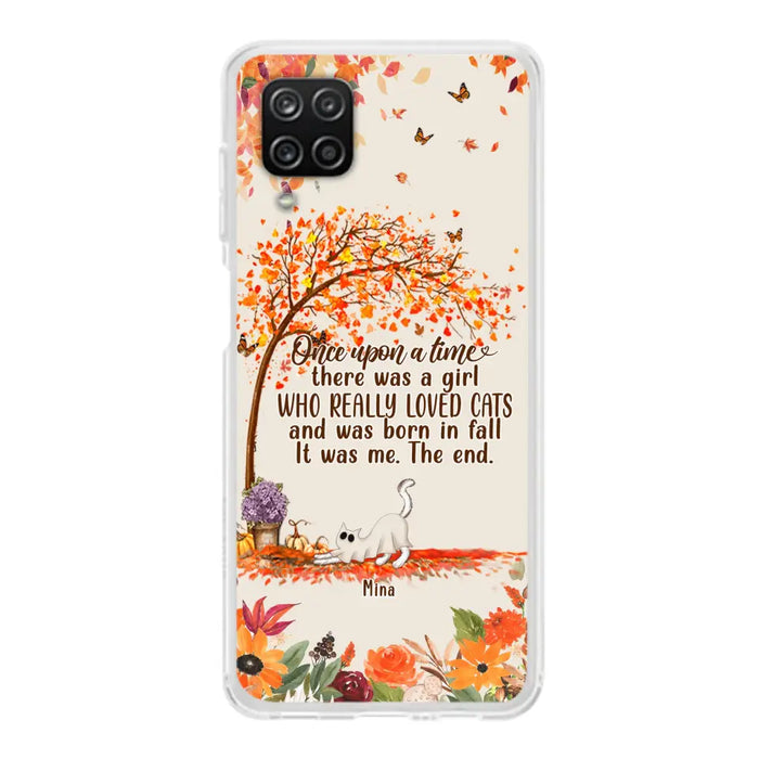Personalized Cat & Fall Phone Case - Up to 6 Cats - Autumn Gift For Cat Lover - Once Upon A Time - Case For iPhone And Samsung