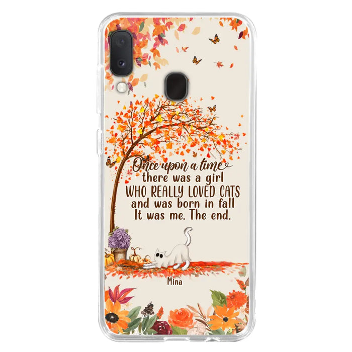 Personalized Cat & Fall Phone Case - Up to 6 Cats - Autumn Gift For Cat Lover - Once Upon A Time - Case For iPhone And Samsung