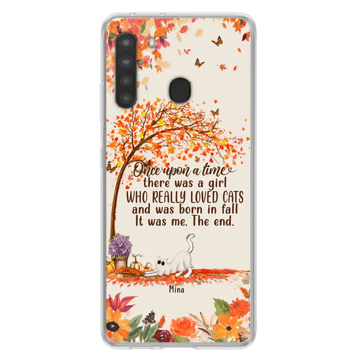 Personalized Cat & Fall Phone Case - Up to 6 Cats - Autumn Gift For Cat Lover - Once Upon A Time - Case For iPhone And Samsung