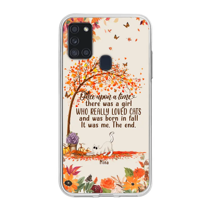 Personalized Cat & Fall Phone Case - Up to 6 Cats - Autumn Gift For Cat Lover - Once Upon A Time - Case For iPhone And Samsung